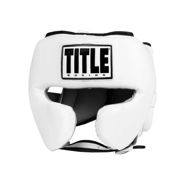 Шлем для бокса TITLE Boxing Leather Sparring White