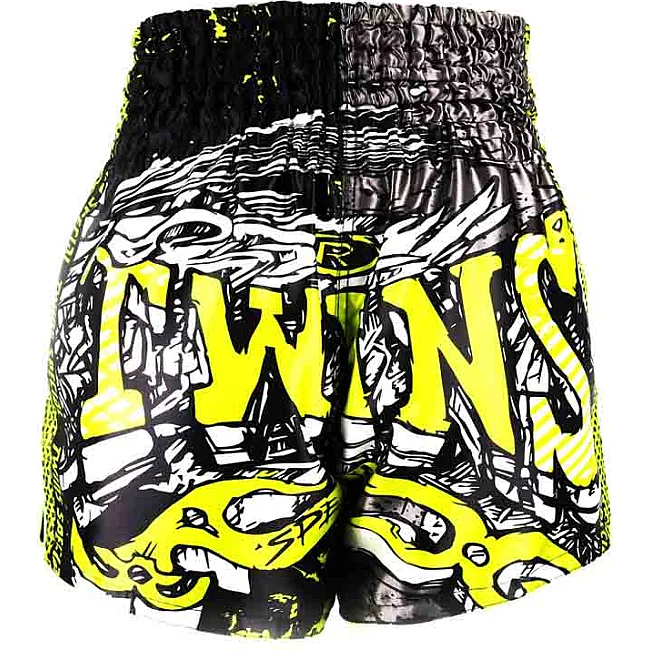 Шорты для Муай Тай TWINS TBS-Graffiti Yellow Black