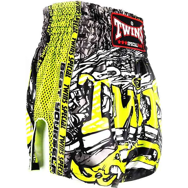 Шорты для Муай Тай TWINS TBS-Graffiti Yellow Black