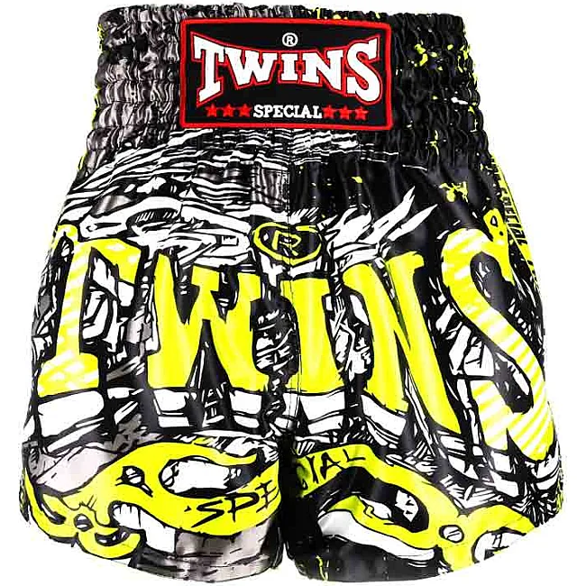 Шорты для Муай Тай TWINS TBS-Graffiti Yellow Black