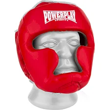Тренировочный шлем для бокса POWERPLAY 3068 PU+Amara Красно-Белый