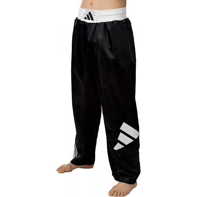 Штани для кікбоксингу Adidas (чорно-білий) ADIKBUN100T