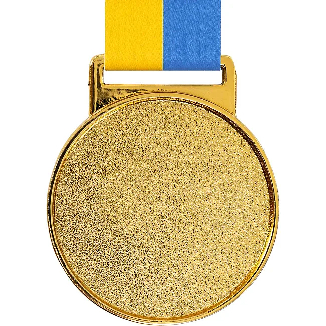 Медаль спортивна зі стрічкою SP-SPORT UKRAINE з українською символікою C-6834 (Срібний)