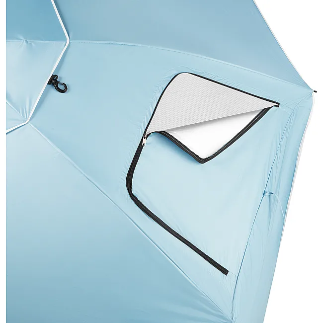 Зонт пляжный 2-в-1 NILS CAMP NC17114 XXL 240 см, голубая