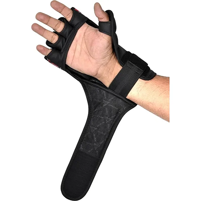 Тренувальні рукавиці RDX GRAPPLING GLOVES NEW AURA F17 чорний, червоний