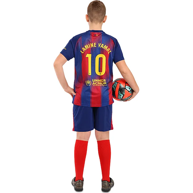 Розпродаж! Футбольна форма дитяча із символікою клубу BARCELONA YAMAL 10 домашня 2026 SP-SPORT CO-7344 (Синій-бордовий)