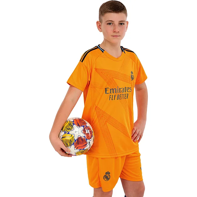 Футбольна форма дитяча із символікою клубу REAL MADRID BELLINGHAM 5 гостьова 2025 SP-SPORT CO-4645