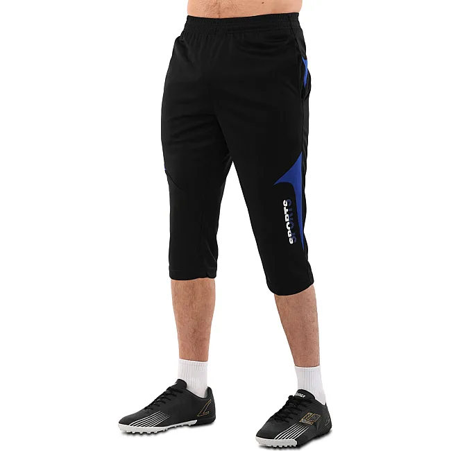 Шорты-бриджи 3/4 спортивные мужские LIDONG SPORTS LD-9716 (Черный-синий)