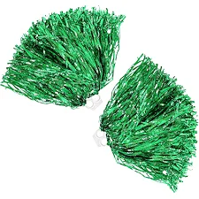 Помпони матові для танців із захватами-кільцями SP-SPORT Pom-Poms C-0833 2шт (Зелений)