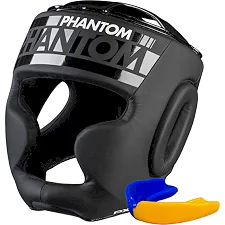 Шлем для бокса PHANTOM APEX Full Face Black (капа в подарок)