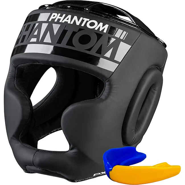 Шлем для бокса PHANTOM APEX Full Face Black (капа в подарок)