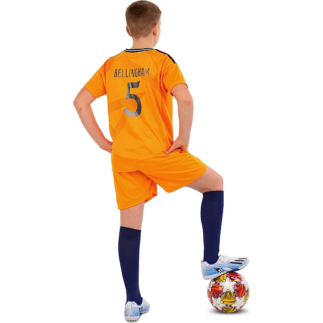 Футбольна форма дитяча із символікою клубу REAL MADRID BELLINGHAM 5 гостьова 2025 SP-SPORT CO-4645