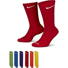 Носки мужские Nike U NK ED PLS CSH CRW 6PR-132 зеленый, синий, фиолетовый, желтый, красный, пома