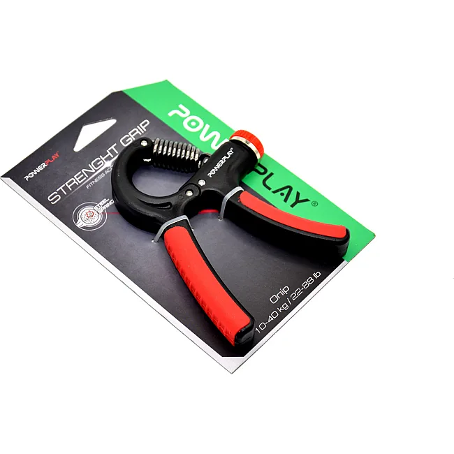 Кистевой эспандер POWERPLAY PP-4323 с регулируемой нагрузкой 10-40 кг. Strength Grip Черно-красный