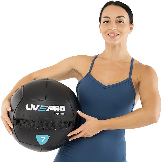 М'яч набивний медичний для кросфіту WALL BALL LiveUp LP8103-7 7кг