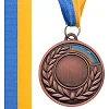 Заготовка медали спортивной с лентой SP-SPORT UKRAINE с украинской символикой C-3241 ø5см (Бронзовый)