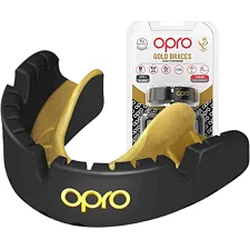 Капа для бокса OPRO Gold Braces под брекеты взрослая (возраст 11+) Blackl/Gold (art.102506001)