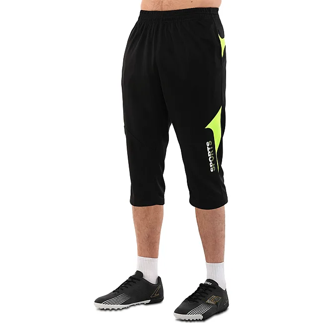 Шорты-бриджи 3/4 спортивные мужские LIDONG SPORTS LD-9716 (Черный-синий)