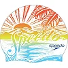Плавательная шапка Speedo SLOGAN PRT CAP AU/AF/AM белый, синий, оранжевый
