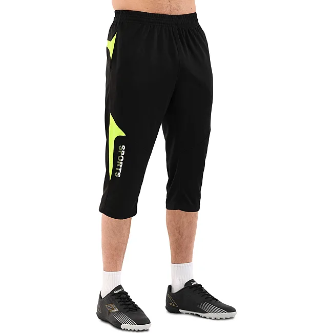 Шорты-бриджи 3/4 спортивные мужские LIDONG SPORTS LD-9716 (Черный-синий)