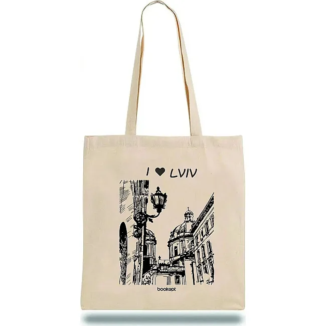 Экошопер BOOKOPT BK4017 I Love Lviv бежевый