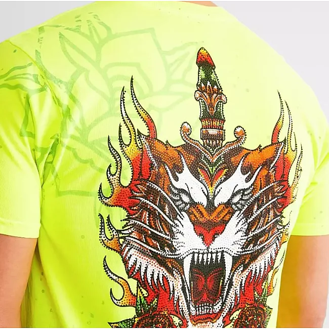 Футболка мужская AFFLICTION Fire Guide Tee Optic Neon Yellow Pigment