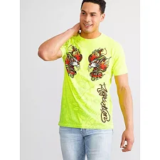 Футболка мужская AFFLICTION Fire Guide Tee Optic Neon Yellow Pigment