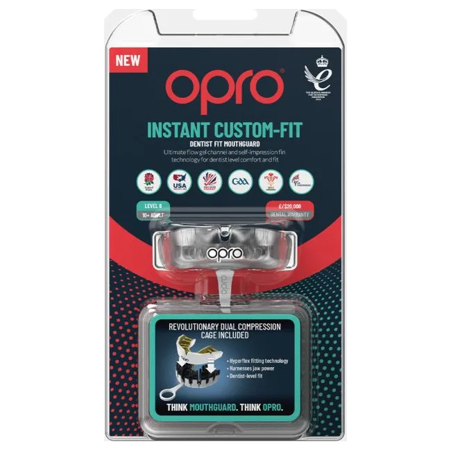 Капа для бокса с индивидуальной подгонкой OPRO Instant Custom Fit Single Color Clear