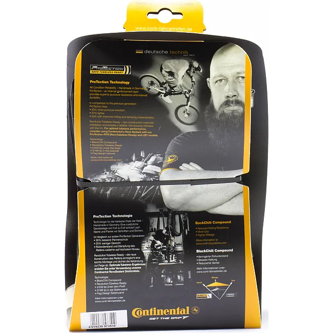 Покрышка на велосипед CONTINENTAL Race King 2.2, 26"x2.20, 55-559, Foldable, PureGrip, ShieldWall System, Skin, 670гр.