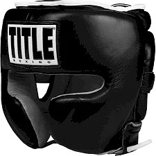 Шлем для бокса TITLE Boxing Leather Sparring Black