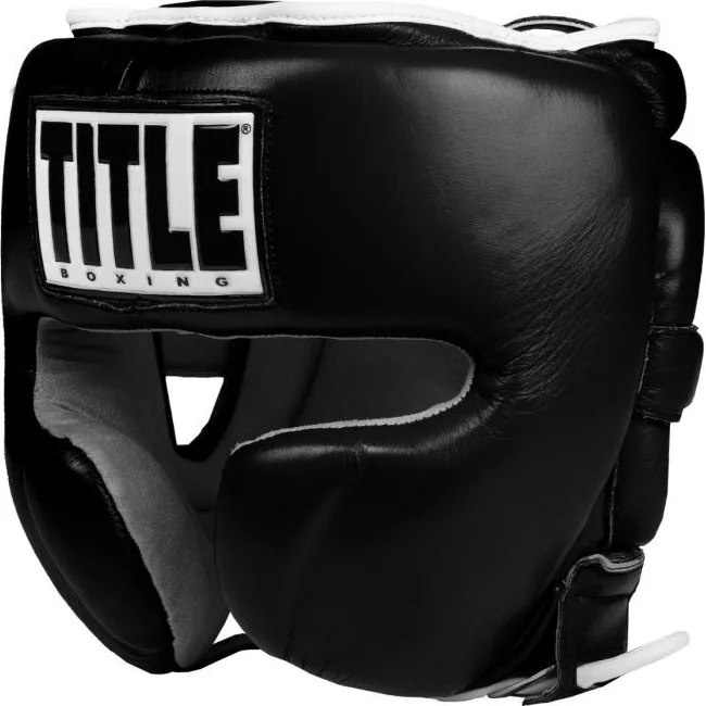 Шолом для боксу TITLE Boxing Leather Sparring Black