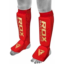 Защитные щитки для ног RDX SI MMA Gel Padded Lightweight OEKO-TEX® Standard 100 Certified Red