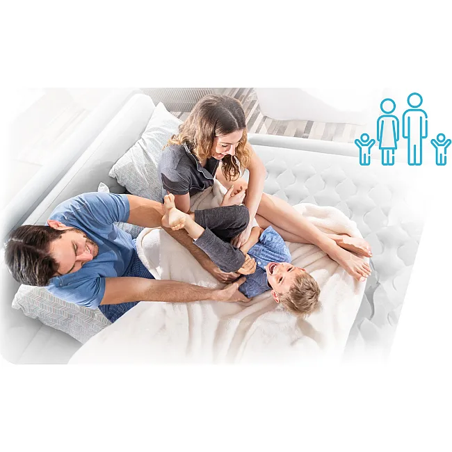 Матрас надувной Intex 64755 203х183х25 см, черно-синий