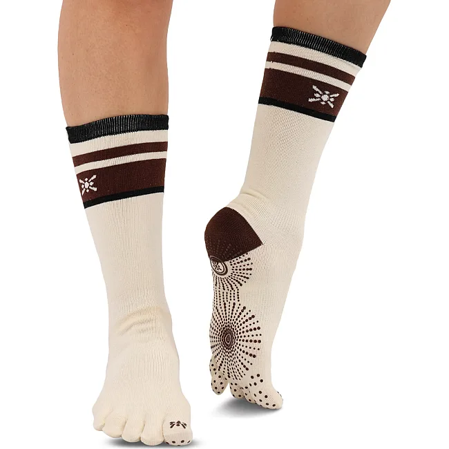 Гольфы для йоги и пилатеса с закрытыми пальцами нескользящие BLOOM YOGA SOCKS LB7150 (Белый)
