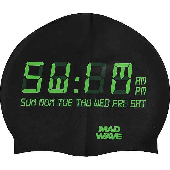 Шапочка для бассейна силиконовая для взрослых MADWAVE Time M055451 (Черный)