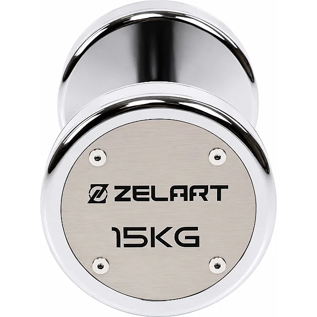 Гантель професійна сталева хромована ZELART TA-7048-15 (Хром)