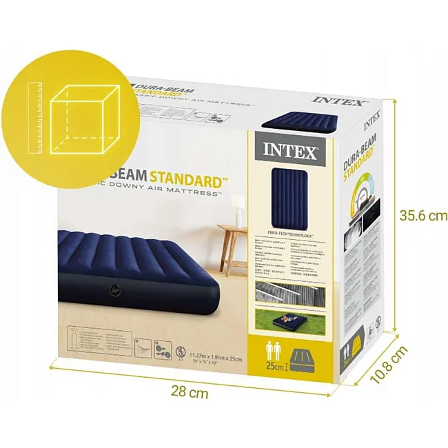 Матрас надувной Intex 64758 191x137x25 см, синий