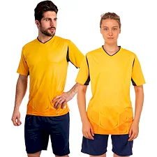 Футбольна форма комплект футболка та шорти SP-SPORT Rhomb 11-F (Жовтий-синій)