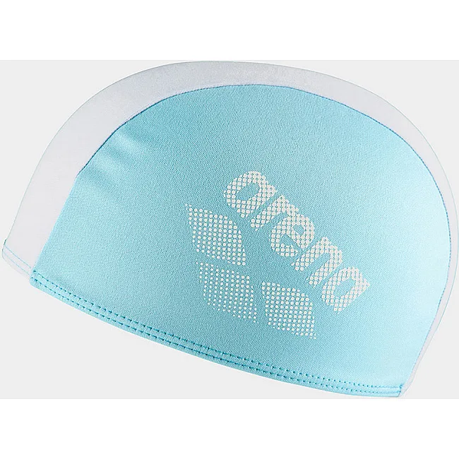 Детская шапка для плавания Arena POLYESTER II KIDS белый, бирюзовый OSFM