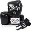 Боксерские перчатки Fairtex BGV1 Black (бинты в комплекте)