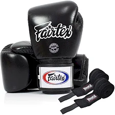 Боксерські рукавиці Fairtex BGV1 Black (бинти в комплекті)