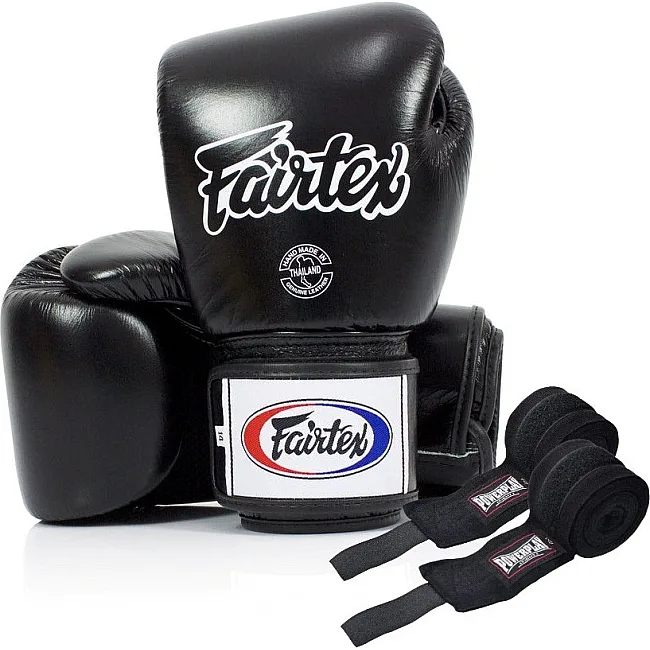 Боксерські рукавиці Fairtex BGV1 Black (бинти в комплекті)
