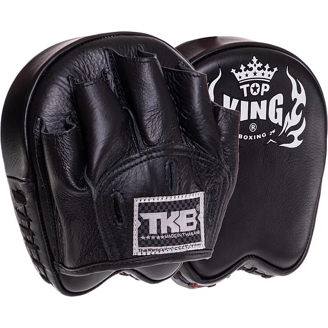 Мини-лапа боксерская изогнутая тренировочная кожа TOP KING Professional TKFMP 16x15x5см 2штуки (Синий)