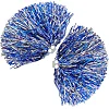 Помпони матові для танців із захватами-кільцями SP-SPORT Pom-Poms C-0838 2шт (Срібний-синій)