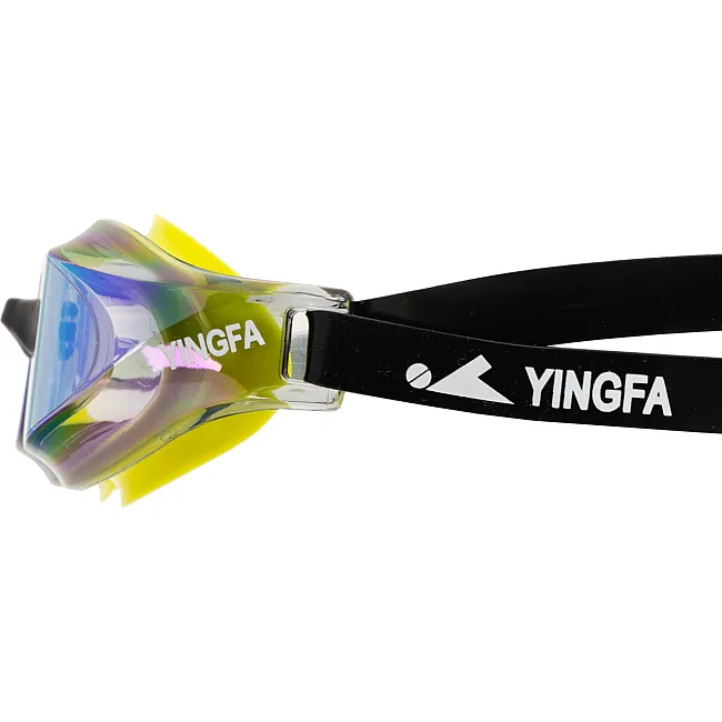 Очки для плавания взрослые радужные линзы YINGFA Y510AF-V (Синий-черный)