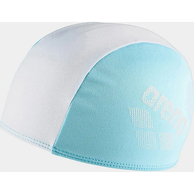 Детская шапка для плавания Arena POLYESTER II KIDS белый, бирюзовый OSFM