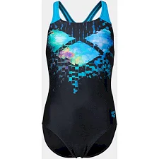 Купальник закрытый для девочек Arena MULTI PIXELS SWIMSUIT SWIM PRO