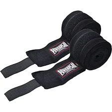Боксерские бинты PowerPlay 3047 Черные Lycra (спандекс) (2,5-4,5м)