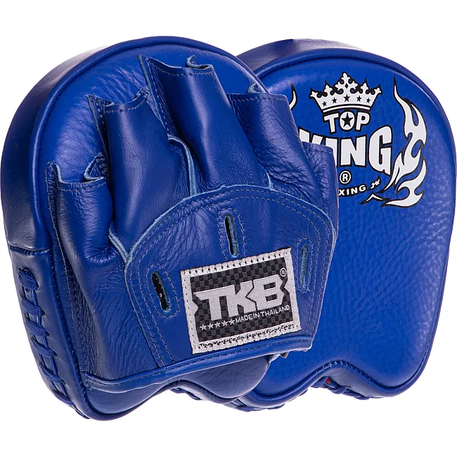 Мини-лапа боксерская изогнутая тренировочная кожа TOP KING Professional TKFMP 16x15x5см 2штуки (Синий)