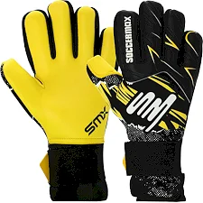 Вратарские перчатки профессиональные с защитой пальцев SOCCERMAX FB-8244 7-11 (Черный-желтый)